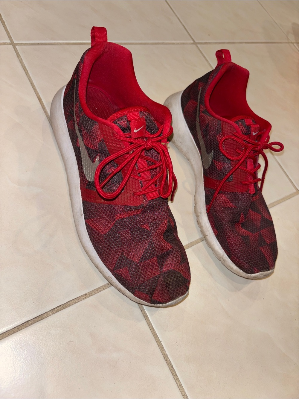 Nike Kids Red Mesh Athletic Sneakers
